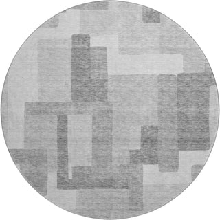 Piper Looms Mayfield Modern AMF740 Silver Machine Washable Area Rug Round Main Image
