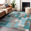 Piper Looms Mayfield Modern AMF740 Teal Machine Washable Area Rug Lifestyle Image Feature