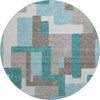 Piper Looms Mayfield Modern AMF740 Teal Machine Washable Area Rug Round Main Image
