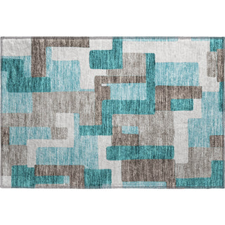 Piper Looms Mayfield Modern AMF740 Teal Machine Washable Area Rug Scatter Main Image