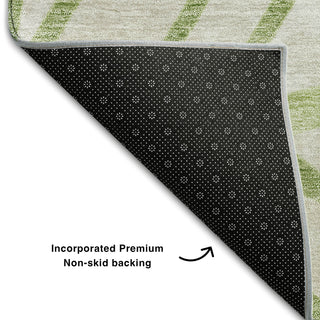 Piper Looms Mayfield Floral AMF741 Aloe Machine Washable Area Rug Backing Image