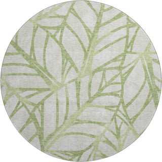 Piper Looms Mayfield Floral AMF741 Aloe Machine Washable Area Rug Round Main Image