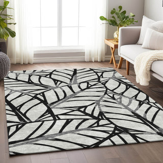 Piper Looms Mayfield Floral AMF741 Black Machine Washable Area Rug Lifestyle Image Feature