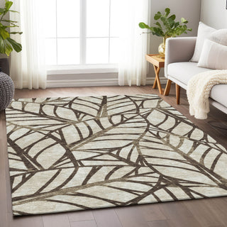 Piper Looms Mayfield Floral AMF741 Chocolate Machine Washable Area Rug Lifestyle Image Feature