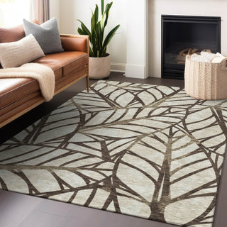Piper Looms Mayfield Floral AMF741 Chocolate Machine Washable Area Rug Lifestyle Image Feature
