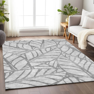 Piper Looms Mayfield Floral AMF741 Gray Machine Washable Area Rug Lifestyle Image Feature