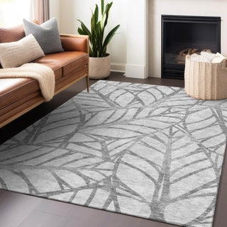 Piper Looms Mayfield Floral AMF741 Gray Machine Washable Area Rug Lifestyle Image Feature