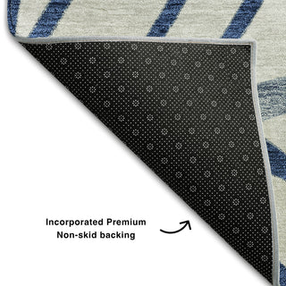 Piper Looms Mayfield Floral AMF741 Navy Machine Washable Area Rug Backing Image