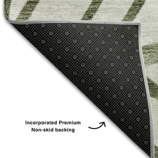 Piper Looms Mayfield Floral AMF741 Olive Machine Washable Area Rug Backing Image