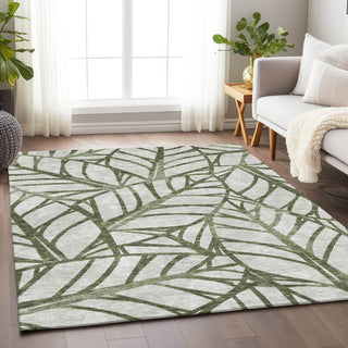 Piper Looms Mayfield Floral AMF741 Olive Machine Washable Area Rug Lifestyle Image Feature