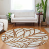Piper Looms Mayfield Floral AMF741 Paprika Machine Washable Area Rug Round Lifestyle Image Feature