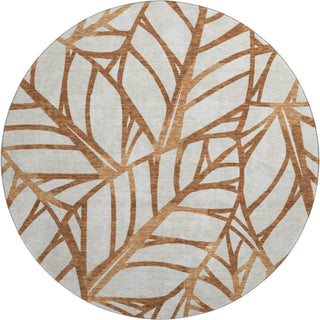 Piper Looms Mayfield Floral AMF741 Paprika Machine Washable Area Rug Round Main Image