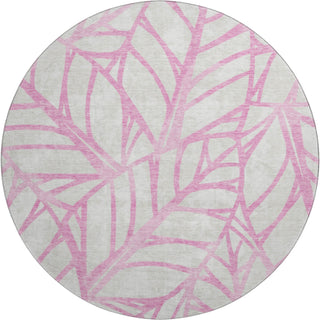 Piper Looms Mayfield Floral AMF741 Pink Machine Washable Area Rug Round Main Image
