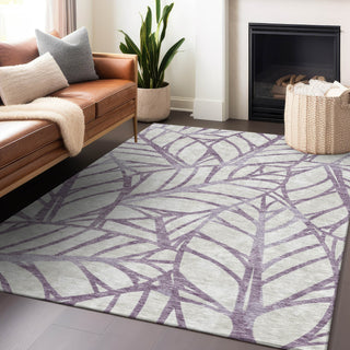 Piper Looms Mayfield Floral AMF741 Purple Machine Washable Area Rug Lifestyle Image Feature