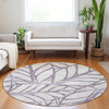 Piper Looms Mayfield Floral AMF741 Purple Machine Washable Area Rug Round Lifestyle Image Feature