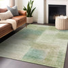 Piper Looms Mayfield Squares AMF742 Aloe Machine Washable Area Rug Lifestyle Image Feature
