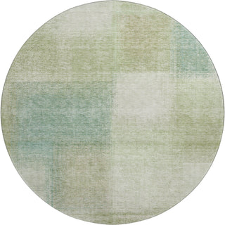 Piper Looms Mayfield Squares AMF742 Aloe Machine Washable Area Rug Round Main Image