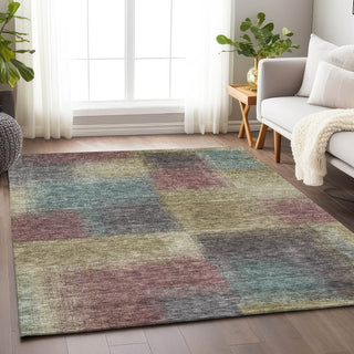 Piper Looms Mayfield Squares AMF742 Beige Machine Washable Area Rug Lifestyle Image Feature