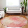 Piper Looms Mayfield Squares AMF742 Blush Machine Washable Area Rug Round Lifestyle Image Feature