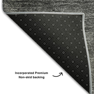 Piper Looms Mayfield Squares AMF742 Charcoal Machine Washable Area Rug Backing Image