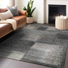 Piper Looms Mayfield Squares AMF742 Charcoal Machine Washable Area Rug Lifestyle Image Feature