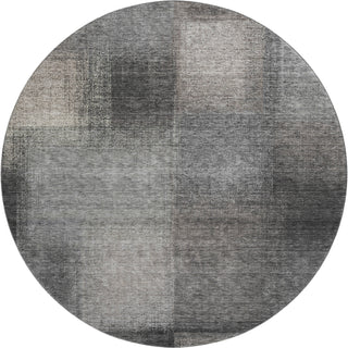 Piper Looms Mayfield Squares AMF742 Charcoal Machine Washable Area Rug Round Main Image