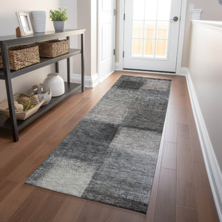 Piper Looms Mayfield Squares AMF742 Charcoal Machine Washable Area Rug Runner Lifestyle Image Feature
