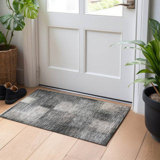 Piper Looms Mayfield Squares AMF742 Charcoal Machine Washable Area Rug Scatter Lifestyle Image Feature