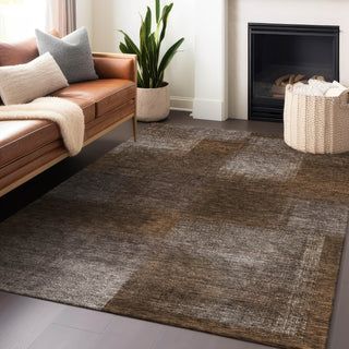 Piper Looms Mayfield Squares AMF742 Chocolate Machine Washable Area Rug Lifestyle Image Feature