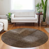 Piper Looms Mayfield Squares AMF742 Chocolate Machine Washable Area Rug Round Lifestyle Image Feature