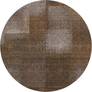 Piper Looms Mayfield Squares AMF742 Chocolate Machine Washable Area Rug Round Main Image