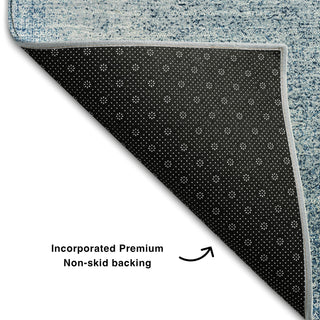 Piper Looms Mayfield Squares AMF742 Denim Machine Washable Area Rug Backing Image
