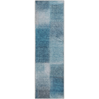 Piper Looms Mayfield Squares AMF742 Denim Machine Washable Area Rug Runner Main Image