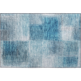 Piper Looms Mayfield Squares AMF742 Denim Machine Washable Area Rug Scatter Main Image