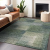 Piper Looms Mayfield Squares AMF742 Olive Machine Washable Area Rug Lifestyle Image Feature