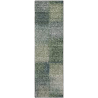 Piper Looms Mayfield Squares AMF742 Olive Machine Washable Area Rug Runner Main Image