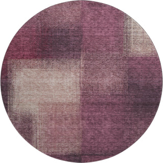 Piper Looms Mayfield Squares AMF742 Plum Machine Washable Area Rug Round Main Image