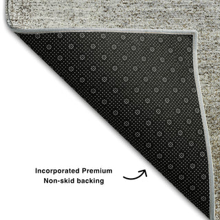 Piper Looms Mayfield Squares AMF742 Silver Machine Washable Area Rug Backing Image