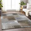 Piper Looms Mayfield Squares AMF742 Silver Machine Washable Area Rug Lifestyle Image Feature