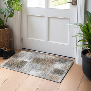 Piper Looms Mayfield Squares AMF742 Silver Machine Washable Area Rug Scatter Lifestyle Image Feature