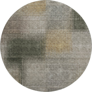 Piper Looms Mayfield Squares AMF742 Taupe Machine Washable Area Rug Round Main Image