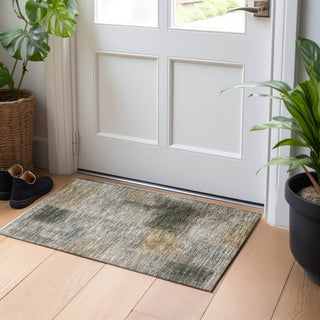 Piper Looms Mayfield Squares AMF742 Taupe Machine Washable Area Rug Scatter Lifestyle Image Feature