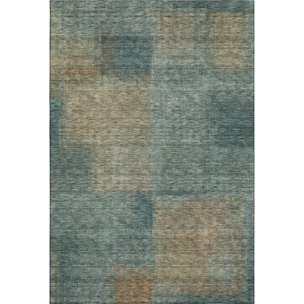 Piper Looms Mayfield Squares AMF742 Teal Machine Washable Area Rug main image