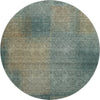 Piper Looms Mayfield Squares AMF742 Teal Machine Washable Area Rug Round Main Image