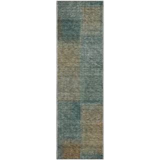 Piper Looms Mayfield Squares AMF742 Teal Machine Washable Area Rug Runner Main Image