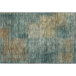 Piper Looms Mayfield Squares AMF742 Teal Machine Washable Area Rug Scatter Main Image