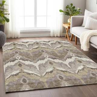 Piper Looms Mayfield Ikat AMF743 Beige Machine Washable Area Rug Lifestyle Image Feature