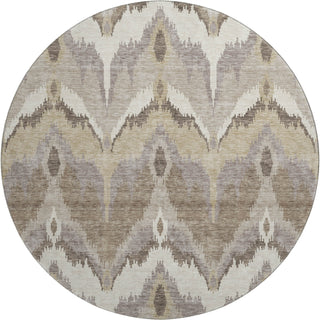 Piper Looms Mayfield Ikat AMF743 Beige Machine Washable Area Rug Round Main Image