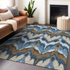 Piper Looms Mayfield Ikat AMF743 Blue Machine Washable Area Rug Lifestyle Image Feature