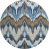 Piper Looms Mayfield Ikat AMF743 Blue Machine Washable Area Rug Round Main Image